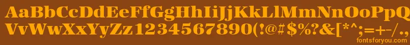 Weitere Informationen zur Urwantiquatultbolwid-Schriftart Urwantiquatultbolwid-Schriftart – Orangefarbene Schriften auf braunem Hintergrund