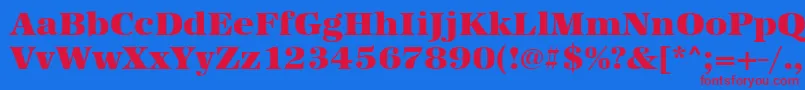 Urwantiquatultbolwid Font – Red Fonts on Blue Background