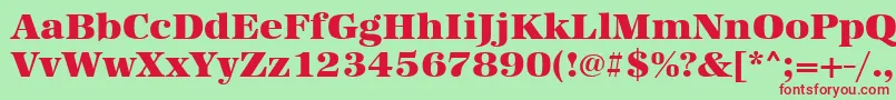 Urwantiquatultbolwid Font – Red Fonts on Green Background