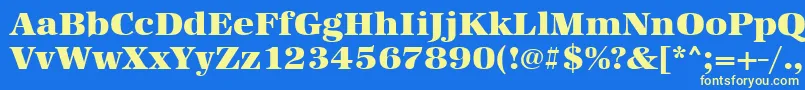 Urwantiquatultbolwid Font – Yellow Fonts on Blue Background