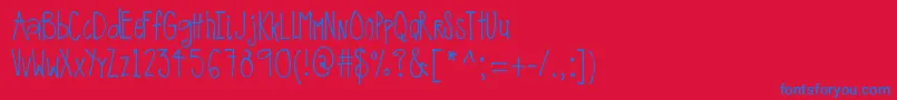 MrfOnTheEdgeOfCrazy Font – Blue Fonts on Red Background