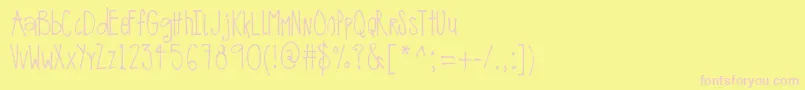 MrfOnTheEdgeOfCrazy-fontti – vaaleanpunaiset fontit keltaisella taustalla