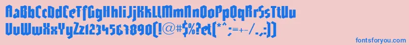 フォントLinotypeGotharda – ピンクの背景に青い文字