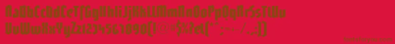 LinotypeGotharda-Schriftart – Braune Schriften auf rotem Hintergrund