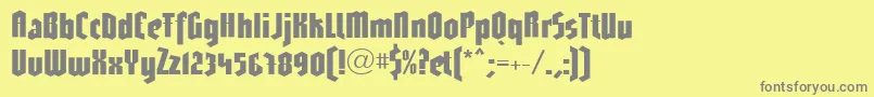 フォントLinotypeGotharda – 黄色の背景に灰色の文字