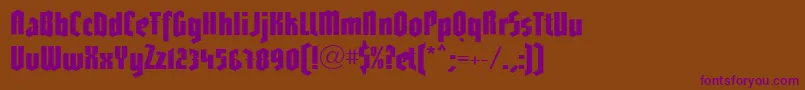 Czcionka LinotypeGotharda – fioletowe czcionki na brązowym tle