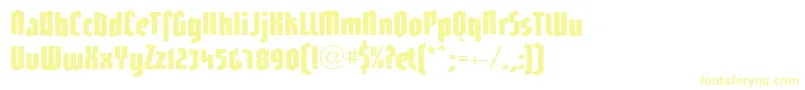 Fonte LinotypeGotharda – fontes amarelas em um fundo branco