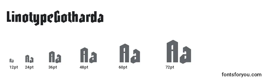 Размеры шрифта LinotypeGotharda