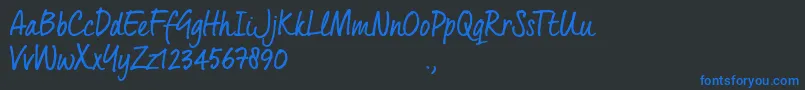QuintusRTrial Font – Blue Fonts on Black Background