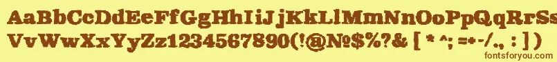 Rekaptcha Font – Brown Fonts on Yellow Background