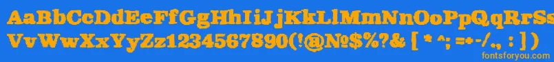 Rekaptcha Font – Orange Fonts on Blue Background