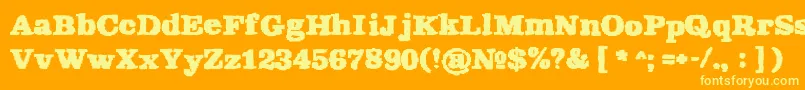 Rekaptcha-Schriftart – Gelbe Schriften auf orangefarbenem Hintergrund