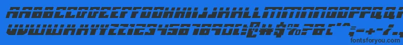 MicronianLaserItalic Font – Black Fonts on Blue Background