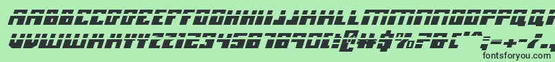 MicronianLaserItalic-Schriftart – Schwarze Schriften auf grünem Hintergrund