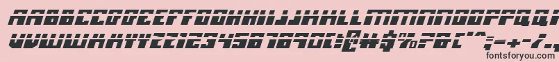 MicronianLaserItalic-fontti – mustat fontit vaaleanpunaisella taustalla