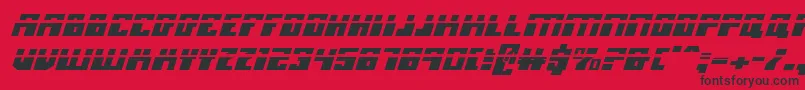 Fonte MicronianLaserItalic – fontes pretas em um fundo vermelho