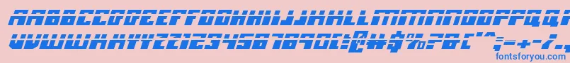 MicronianLaserItalic-fontti – siniset fontit vaaleanpunaisella taustalla