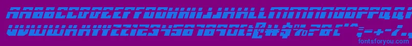 MicronianLaserItalic-fontti – siniset fontit violetilla taustalla