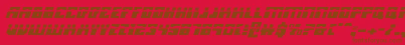 フォントMicronianLaserItalic – 赤い背景に茶色の文字