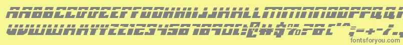 フォントMicronianLaserItalic – 黄色の背景に灰色の文字