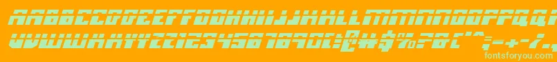 MicronianLaserItalic Font – Green Fonts on Orange Background