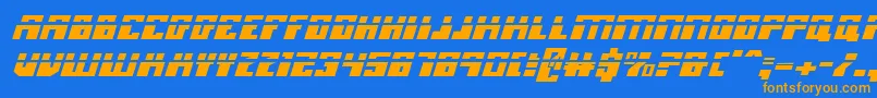 MicronianLaserItalic Font – Orange Fonts on Blue Background