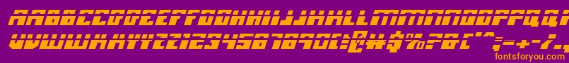 MicronianLaserItalic Font – Orange Fonts on Purple Background