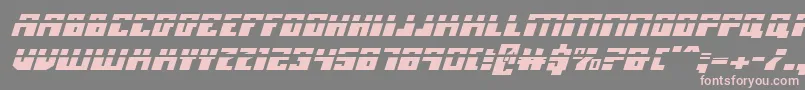 MicronianLaserItalic-Schriftart – Rosa Schriften auf grauem Hintergrund