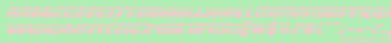 MicronianLaserItalic-fontti – vaaleanpunaiset fontit vihreällä taustalla
