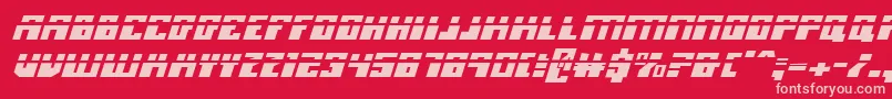 フォントMicronianLaserItalic – 赤い背景にピンクのフォント