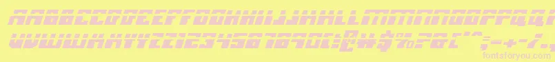 フォントMicronianLaserItalic – ピンクのフォント、黄色の背景