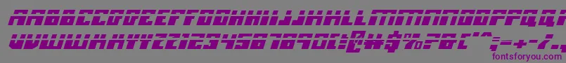 フォントMicronianLaserItalic – 紫色のフォント、灰色の背景