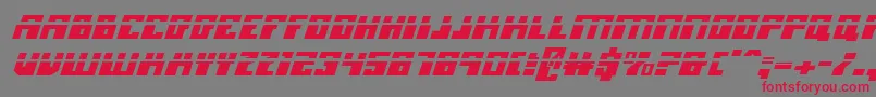 Fonte MicronianLaserItalic – fontes vermelhas em um fundo cinza