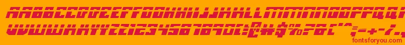 フォントMicronianLaserItalic – オレンジの背景に赤い文字