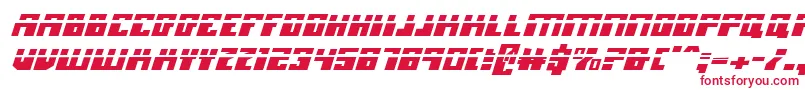 フォントMicronianLaserItalic – 白い背景に赤い文字