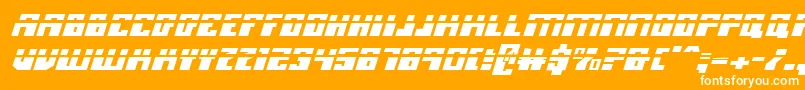 MicronianLaserItalic Font – White Fonts on Orange Background