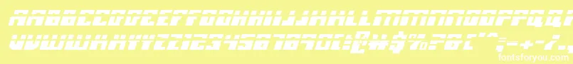 フォントMicronianLaserItalic – 黄色い背景に白い文字