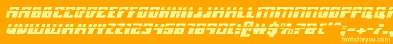 Шрифт MicronianLaserItalic – жёлтые шрифты на оранжевом фоне