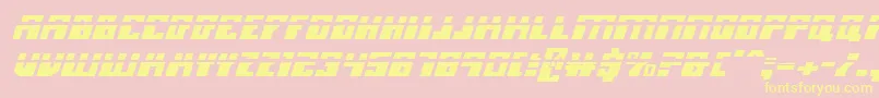 MicronianLaserItalic Font – Yellow Fonts on Pink Background