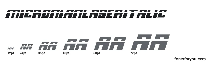 MicronianLaserItalic Font Sizes