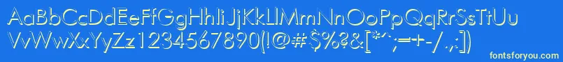 Futurisshadowctt-fontti – keltaiset fontit sinisellä taustalla
