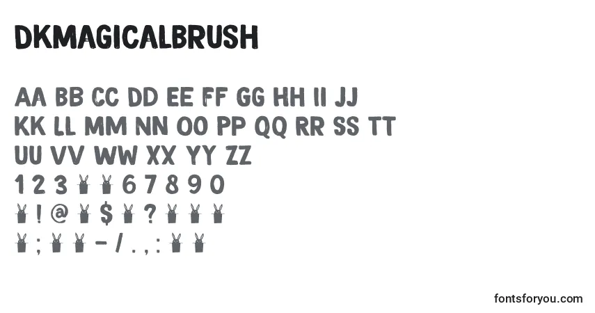 Czcionka DkMagicalBrush – alfabet, cyfry, specjalne znaki