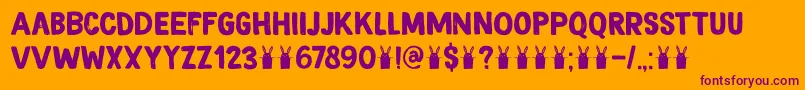 DkMagicalBrush Font – Purple Fonts on Orange Background