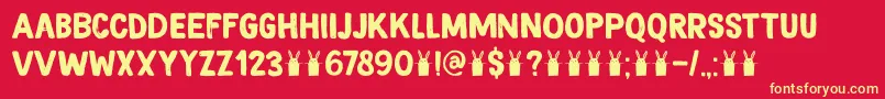 DkMagicalBrush Font – Yellow Fonts on Red Background