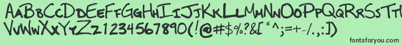 Mburnette-fontti – mustat fontit vihreällä taustalla