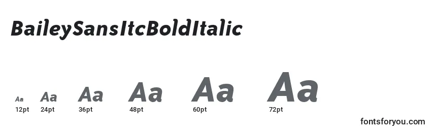 BaileySansItcBoldItalic Font Sizes