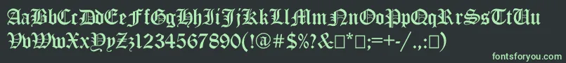 Ancientgermangothicc Font – Green Fonts on Black Background