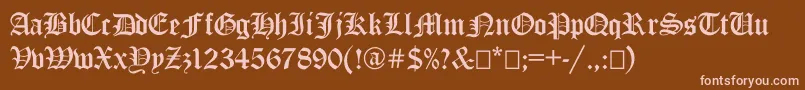 Ancientgermangothicc Font – Pink Fonts on Brown Background