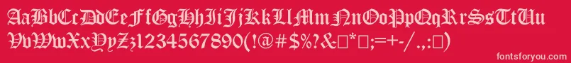 フォントAncientgermangothicc – 赤い背景にピンクのフォント