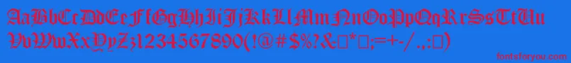 Ancientgermangothicc Font – Red Fonts on Blue Background